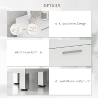 kleankin Badkamerkast, 4 Lades, Spaanplaat, Glad, Wit(m-6)