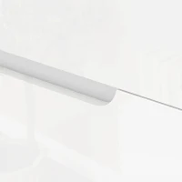 HOMCOM Nowoczesna Komoda, Szafa z 4 szufladami, Płyta wiórowa, Biała, Zabezpieczenie przeciwwypadowe, Podkładki, Biały Połysk(m-8)