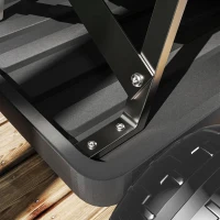 Outsunny Asiento de Jardín con Ruedas Taburete de Jardinería con Bandeja de Herramientas Carga 130 kg 50x49x32 cm Negro(m-9)