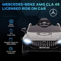 AIYAPLAY Mercedes-Benz AMG CLA 45 Licensed 12V Kids Electric Car Ride on Car w/ Remote, Suspension Lights Music Horn - Black(m-4)