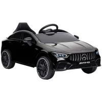 AIYAPLAY Mercedes-Benz AMG CLA 45 Licensed 12V Kids Electric Car Ride on Car w/ Remote, Suspension Lights Music Horn - Black(m-1)
