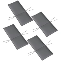 Outsunny Lot de 4 coussins de chaise extérieur avec attaches et bande réglable, anti-décoloration UPF50+, 124x50x5cm, gris(m-1)