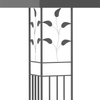 Outsunny Cenador de Jardín 3x3m con Doble Techo Estructura de Acero Resistente al Agua para Exterior Patio 295x295x270 cm Gris(m-7)