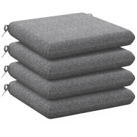 Outsunny Lot de 4 coussins de chaise, galettes de chaise 47 x 47 cm, rembourrage épais, résistant à la décoloration, gris