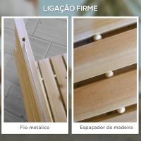 Outsunny Estrado de Ripas de Madeira Enrolável 120x38 cm Resistente às Intempéries Decoração de Jardim para Praia Festa Natural(m-5)
