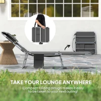 Outsunny Reclining Face Hole Sun Lounger - Dark Grey(m-7)