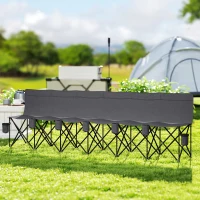 Outsunny 6 Seater Folding Camping Chair with Cup Holder & Carry Bag - Charcoal Grey(m-2)