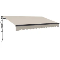 Outsunny 3.5 x 3m Electric/Manual Awning, with Remote - Beige(m-1)