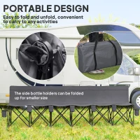 Outsunny 6 Seater Folding Camping Chair with Cup Holder & Carry Bag - Charcoal Grey(m-4)