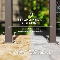 Outsunny 3 x 3(m) Garden Pergola with Waterproof Metal Roof, Lean to Pergola Hardtop Gazebo, Wind-resistant Outdoor Sun Shade, Easy to Assemble(m-7)