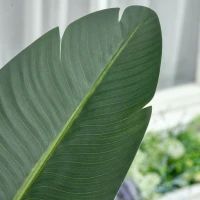 HOMCOM 2 Plantas Artificiales de 160 cm Bananera con Maceta y 10 Hojas Realistas para Decoración en Interior Verde(m-7)