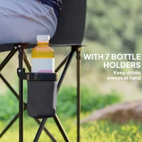 Outsunny 6 Seater Folding Camping Chair with Cup Holder & Carry Bag - Charcoal Grey(m-5)