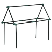 Outsunny Rankhilfe, 3er-Set, Pflanzgitter, modulares Design, für Außen und Innen, Stahl, grün, 38 x 38 x 182 cm(m-13)