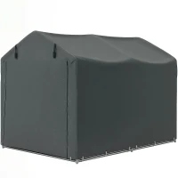 Outsunny Tenda Garage con Ingresso Avvolgibile, Corde e Picchetti, in Metallo Zincato e PE, 220x157x165 cm, Grigio Scuro(m-10)