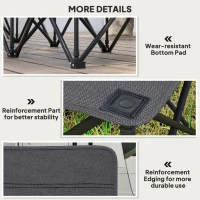 Outsunny 6 Seater Folding Camping Chair with Cup Holder & Carry Bag - Charcoal Grey(m-7)