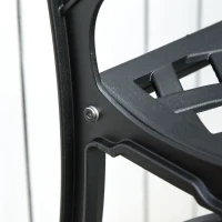 Outsunny 2-Sitzer Sitzbank Alu Gartenbank Metallbank Bank mit Armlehnen Landhausstil Schwarz 102,5 x 61 x 84 cm(m-9)