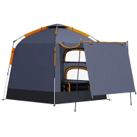 Outsunny Automatic Pop Up Camping Tent, Instant Setup 2-4 Man Tent with Mesh Windows, Waterproof & UV30+, Portable with Carry Bag for Fishing, Hiking, Backpacking, Dark Grey(m-10)