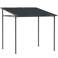Outsunny Pergola Addossata con Chiusure a Strappo, in Metallo e Poliestere, 238x238x235/194 cm, Grigio Scuro