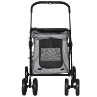 PawHut Hundebuggy Hundewagen bis 20 kg Klappbar 3 Seitentasche 102 cm x 62 cm x 105 cm Grau(m-13)