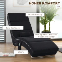 HOMCOM Massagesessel, Relaxsessel, Liegesessel mit 8 Vibrationspunkten, 5 Modi, 56 x 168 x 84 cm, Schwarz(m-5)