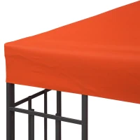 Outsunny Ersatzdach für Pavillon 3x3m wasserabweisend Pavillondach für Metallpavillon Pavillon Ersatzdach Gartenpavillon Partyzelt Gartenzelt Polyester Rostrot(m-10)