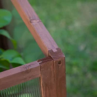 Outsunny Hochbeet aus Holz Frühbeet 90 x 50 x 93 cm Gewächstisch mit Abdeckung wetterfes Kräuterbeet Pflanzkasten für Garten, Balkon und Terrasse Braun(m-10)