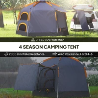 Outsunny Automatic Pop Up Camping Tent, Instant Setup 2-4 Man Tent with Mesh Windows, Waterproof & UV30+, Portable with Carry Bag for Fishing, Hiking, Backpacking, Dark Grey(m-5)
