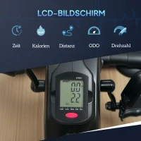 SPORTNOW Mini-Trainingsfiets, Voetpedaaltrainer, Fitnessapparaat met 8 Weerstandsniveaus, LCD-Display, Metaal, Kunststof, Zwart(m-6)