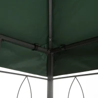 Outsunny Ersatzdach für Metallpavillon 3x4m wasserabweisendPavillondach (Doppeldach) Ersatzbezug für Gartenpavillon Ersatzteile Polyester 180g/㎡ Grün(m-11)