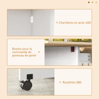 HOMCOM Table à manger pliante table de cuisine extensible pour 2 à 4 personnes 2 abattants 120 x 72 x 75 cm chêne(m-6)