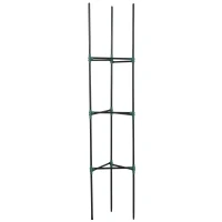 Outsunny Rankhilfe, 3er-Set, Pflanzgitter, modulares Design, für Außen und Innen, Stahl, grün, 38 x 38 x 182 cm(m-11)