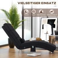 HOMCOM Massagesessel, Relaxsessel, Liegesessel mit 8 Vibrationspunkten, 5 Modi, 56 x 168 x 84 cm, Schwarz(m-6)