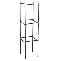 Outsunny Rankhilfe, 3er-Set, Pflanzgitter, modulares Design, für Außen und Innen, Stahl, grün, 38 x 38 x 182 cm(m-12)