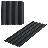 Outsunny Juego de 12 Paneles para Tejado de Acero Galvanizado 7m² para Caseta de Herramientas Cobertizo 129x45cm Gris Oscuro
