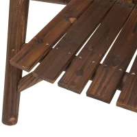 Outsunny Gartenbank mit Tisch, Gartenmöbel, Sitzbank, 2 Stühle, Massivholz, Braun, 157 x 88 x 103 cm(m-14)