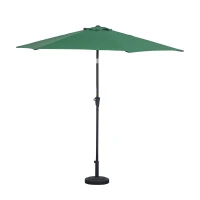 Outsunny Knickschirm Sonnenschirm Gartenschirm Marktschirm mit Handkurbel Alu 180/㎡ Polyester Dunkelgrün ∅2,6 x 2,35 m(m-12)