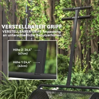 Outsunny Compostverspreider 75L 61x40cm voor Gazon en Tuin met T-Handgreep Metaal Zwart(m-6)