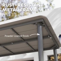 Outsunny Garden Table, Outdoor Dining Table for 6 People, 160 x 90 x 74 cm, with Rust Resistant Metal Frame, WPC Top, for Balcony, Terrace, Dark Grey(m-5)