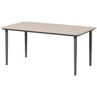 Outsunny Garden Table, Outdoor Dining Table for 6 People, 160 x 90 x 74 cm, with Rust Resistant Metal Frame, WPC Top, for Balcony, Terrace, Light Grey(m-11)