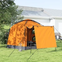 Outsunny Automatic Pop Up Camping Tent, Instant Setup 2-4 Man Tent with Mesh Windows, Waterproof & UV30+, Portable with Carry Bag for Fishing, Hiking, Backpacking, Orange(m-7)