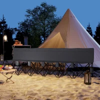 Outsunny 6 Seater Folding Camping Chair with Cup Holder & Carry Bag - Charcoal Grey(m-9)