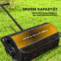 Rozsiewacz Kompostu Outsunny 75L 61x40 cm, Metalowy z T-Uchwytem, Siatkowy, Czarny(m-4)