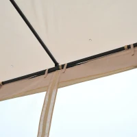 Outsunny Gartenpavillon Gartenzelt,  inkl. Befestigungsmaterial, wetterbeständig, 295 cm x 295 cm x 275 cm. Beige + Schwarz(m-10)