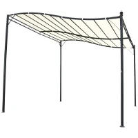 Outsunny Pergola Gartenpavillon Pavillon Überdachung Zelt Metall Creme 297x297cm(m-11)