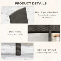 Outsunny Set of Four Armless Rattan Garden Chairs - Dark Grey(m-6)