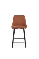 E-STYLO Set di 2 sgabelli da cucina in tessuto ruggine con gambe nere, imbottito con poggiapiedi, 50cm X 44cm H.94cm(m-5)