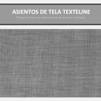 Outsunny Balancín de Jardín Exterior de 3 Plazas con Toldo Ajustable y Bolsillos Laterales 196x128x172 cm Gris Oscuro(m-5)