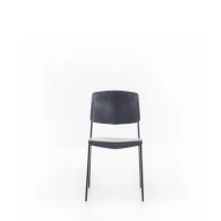 E-STYLO Set di 4 sedie in polipropilene grigio scuro e gambe in metallo grigio scuro, 52cm X 52cm H.79cm(m-4)