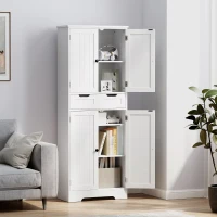 HOMCOM Tall Bathroom Storage Cabinet - White(m-8)