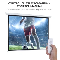 Homcom Ecran Proiectie Motorizat 100inch Alb Perlat si telecomanda(m-4)